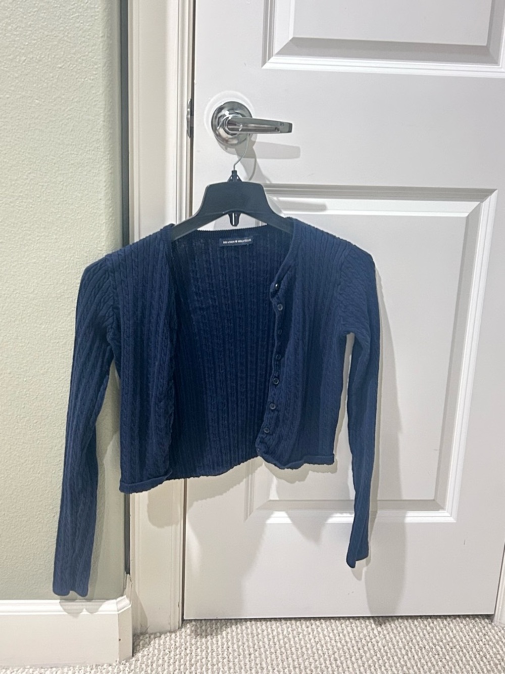 Brandy Melville Cable Knit Button Cardigan Fitted Long Sleeve Top